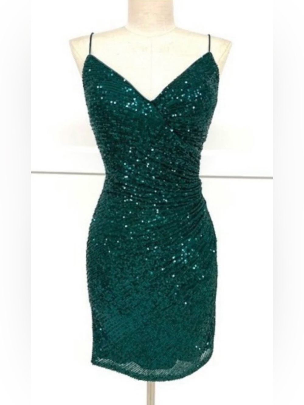 Chicas Green sequin mini dress